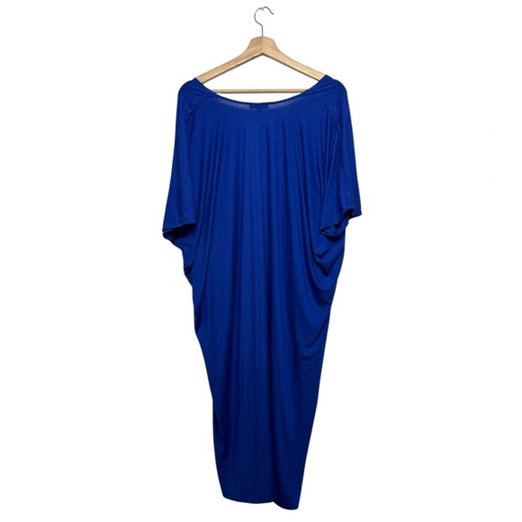 UNIVERSAL STANDARD Teresa Liquid Jersey V-Neck Dress Mazarine Blue M/18-20 - Picture 8 of 10